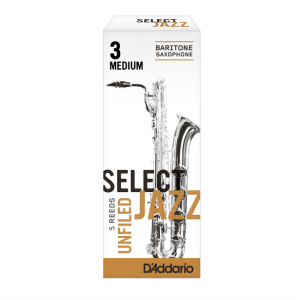 Caja de 5 cañas DAddario Select Jazz Unfiled para saxofón barítono